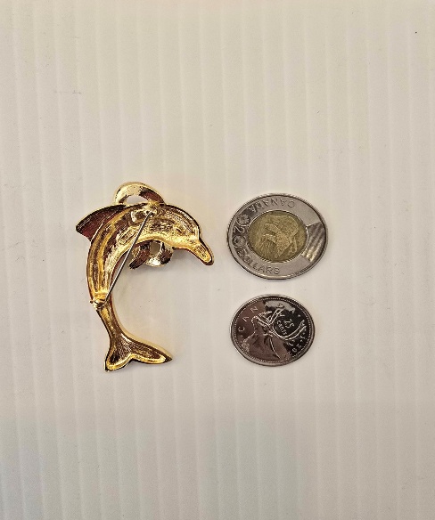 Vintage Butler Dolphin Brooch Gold Tone Rhinestone Lapel Pin