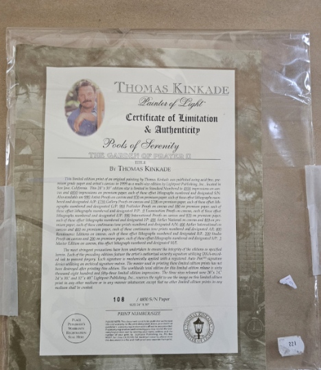 Thomas Kinkade 37 3/4" x 31 3/4"