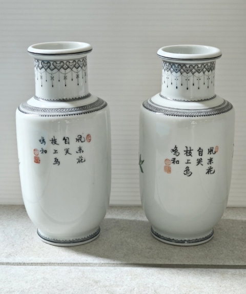 Antique Chinese pictured Porcelain Vases