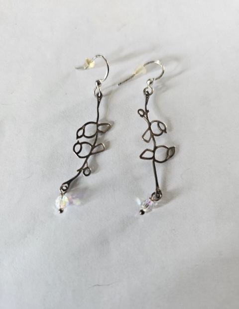 Dangle Earrings with Bird Design