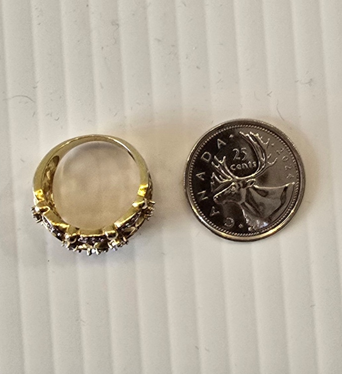 Silver Ring with Gold Tone Silver Ring -925