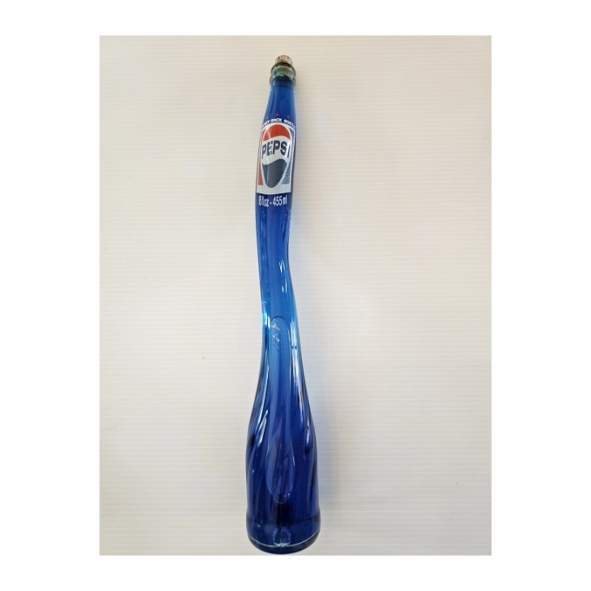 Pepsi Cola 16 oz Stretched glass bottle 70s 18" Tall
