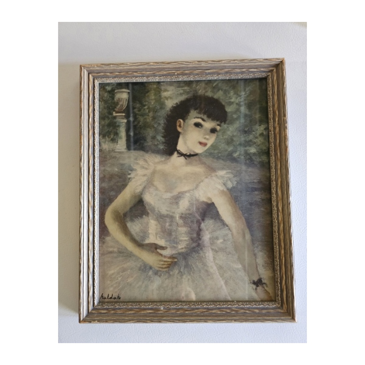 Vintage Ballerina Lithho Print by Huldah USA 1970 15 3/4" x 12 3/4"