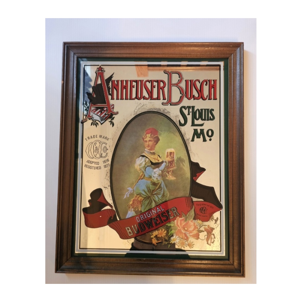 Framed Carlsberg Beer Mirror 18 1/2" x 13 1/2"